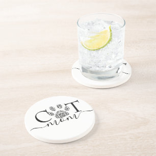 Cat Mom pawprint Coaster