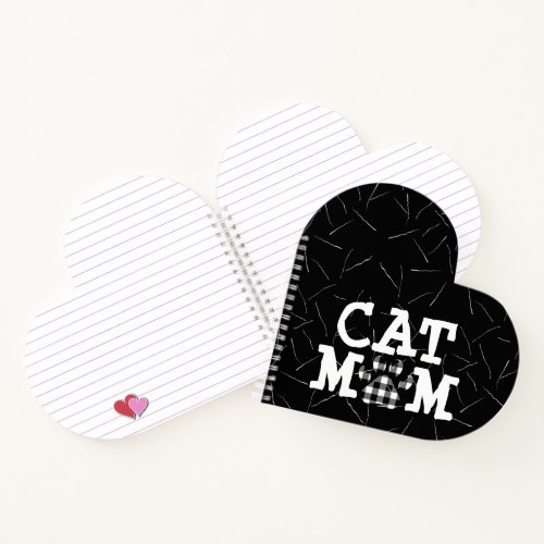 Cat Mom Pawprint with Cat Hair Notebook