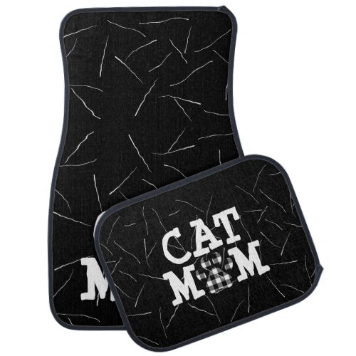 Cat Mom Pawprint with Cat Hairs  Car Floor Mat