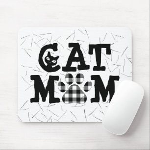 Cat Mom Pawprint with Cat Hairs Mouse Pad