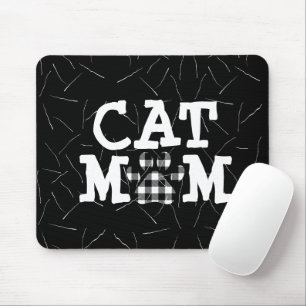 Cat Mom Pawprint with Cat Hairs Mouse Pad
