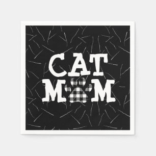 Cat Mom Pawprint with Cat Hairs Napkins