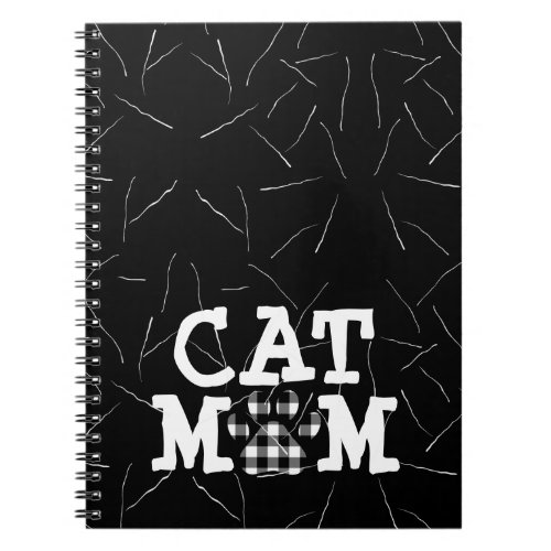 Cat Mom Pawprint with Cat Hairs  Notebook