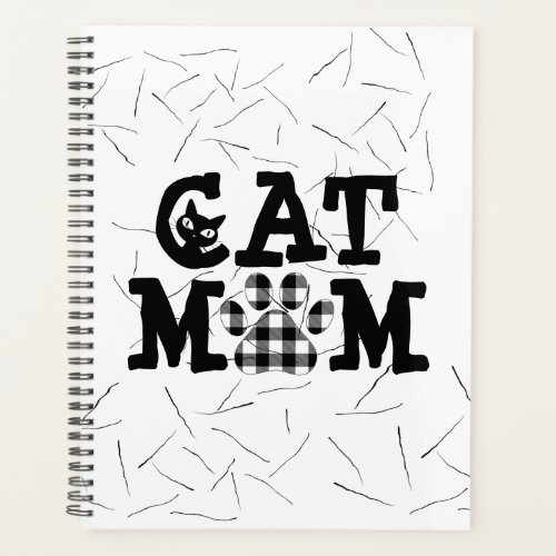 Cat Mom Pawprint with Cat Hairs  Planner