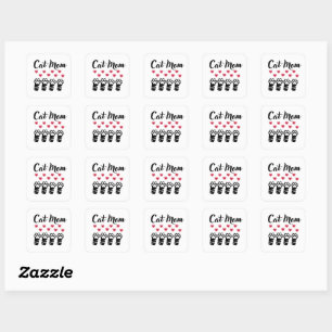 Cat Mom Paws Square Sticker