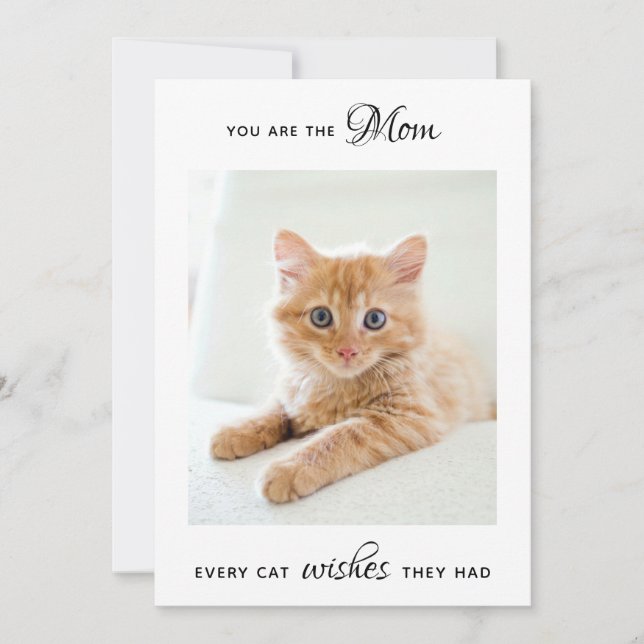 Cat Mom Personalized Pet Photo Mother's Day Holiday Card (Front)
