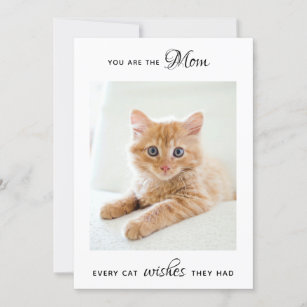 Cat Mom Personalized Pet Photo Mother's Day Holiday Card