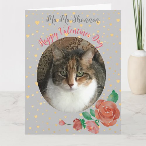 Cat Mom Personalized Valentine Surprise Card