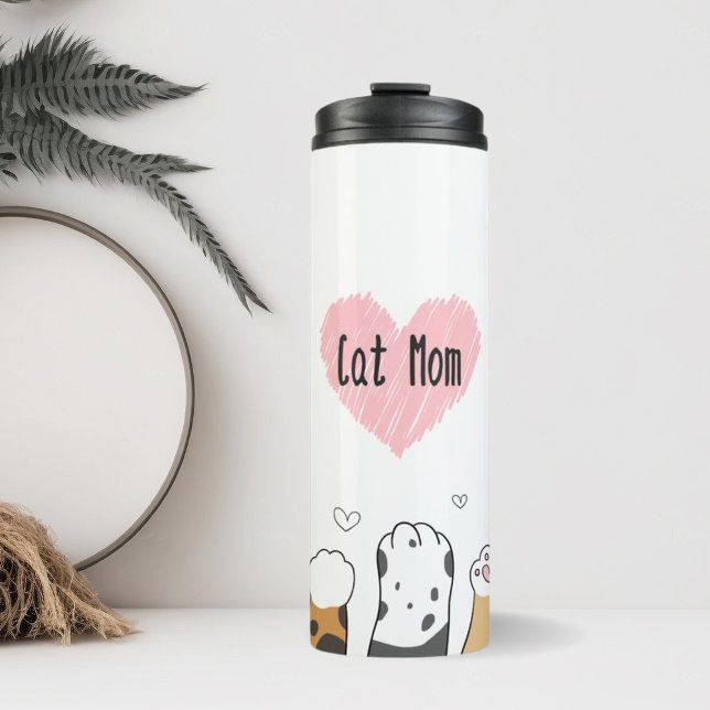 Cat Mom Pet Parent Cat Paws with Heart Tumbler (Cat Mom Tumbler)