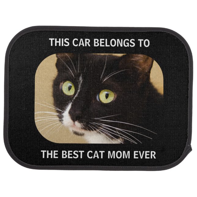 Cat Mom Photo Car Floor Mat (Rear)
