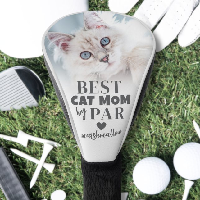 Cat Mom Photo Golf Head Cover (Best Cat Mom By Par Photo Golf Head Cover)