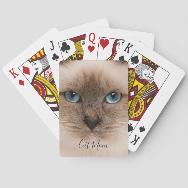 Cat Mom Photo Poker Cards (Back)