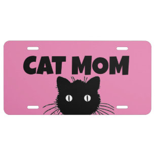 CAT MOM PINK License Plate