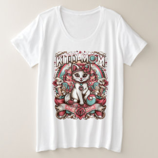 cat mom plus size T-Shirt