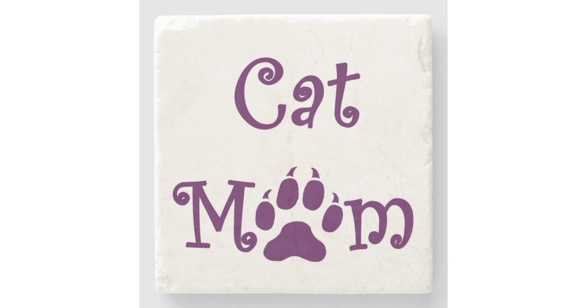 Cat Mom Purple Coasters Mothers Day Stone Coaster Zazzle Com