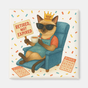 Cat Mom Retirement is drinking coffee Magnet