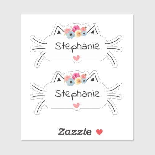 Cat Mom shape blank name labels