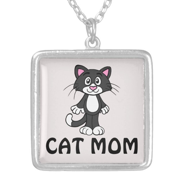CAT MOM SILVER NECKLACE (Front)