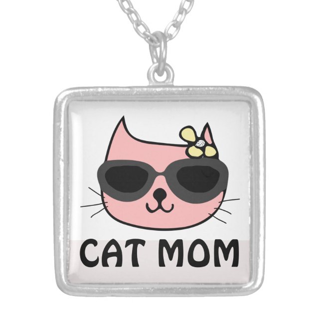 CAT MOM SILVER NECKLACE (Front)