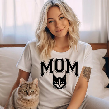 Cat Mom | Simple Cute Cat Lover T-shirt by marisuvalencia at Zazzle