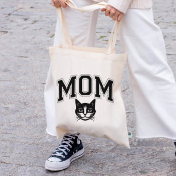 Cat Mom | Simple Cute Cat Lover Tote Bag by marisuvalencia at Zazzle