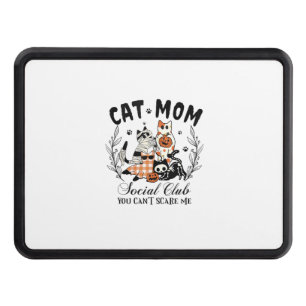 Cat Mom Social Club Ghost Cat Halloween Gothic Bla Hitch Cover