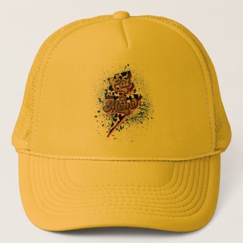 Cat Mom Sublimation Design Cat Mom Leopard Trucker Hat