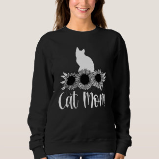 Cat Mom Sunflower Cat Owner Trendy Cat Kitten Sweatshirt