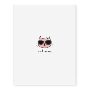 Cat Mom Sunglasses Temporary Tattoos