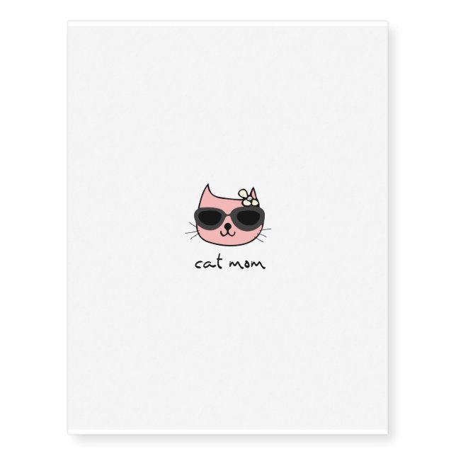 Cat Mom Sunglasses Temporary Tattoos (Front)