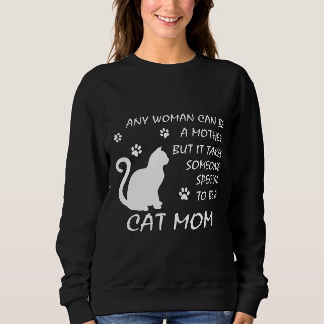 Cat Mom Sweatshirt Funny Gifts for Women Mama (Front)