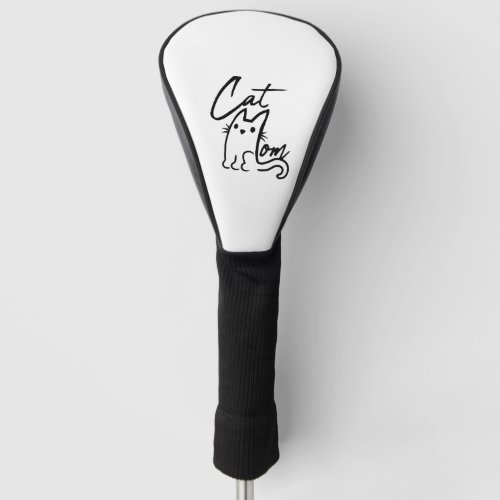 Cat Mom Text Logo Golf Head Cover