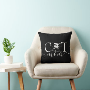 Cat mom throw pillow