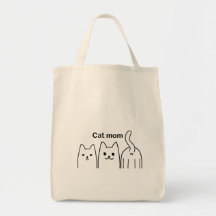 Cat mom tote bag