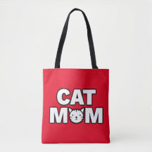 CAT MOM Tote Bag (Red)