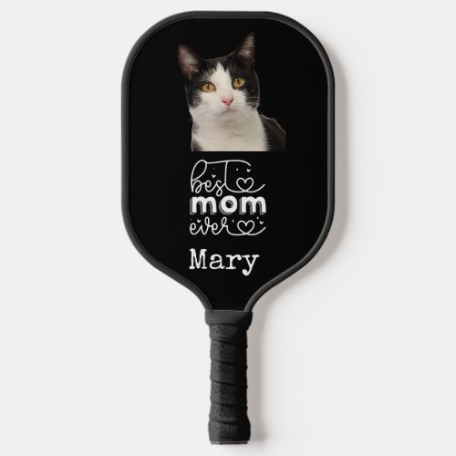 Cat Mom tuxedo Cat Best Mom ever  Pickleball Paddle