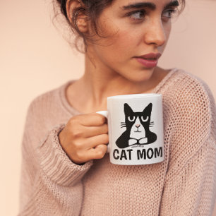 CAT MOM, (tuxedo cat) PANDA KITTY Coffee Mugs