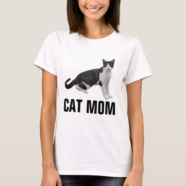 CAT MOM, TUXEDO CAT T-shirts (Front)