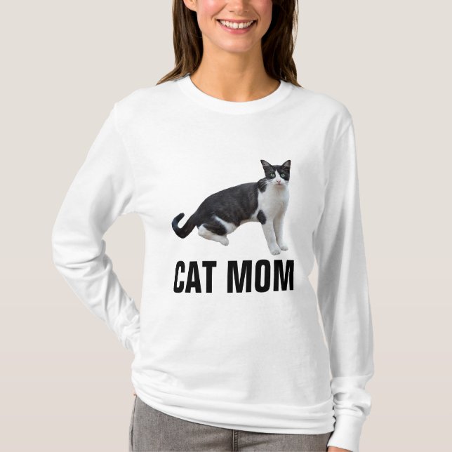 CAT MOM, TUXEDO CAT T-shirts (Front)