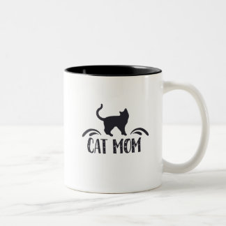 Cat Mom Two-Tone Coffee Mug