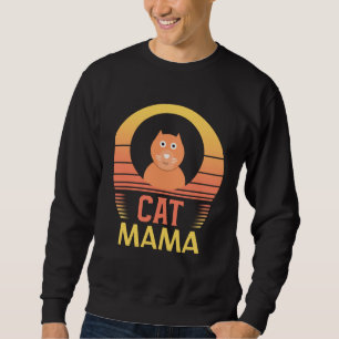 Cat Mom Vintage Eighties Style Distressed Ca Retro Sweatshirt