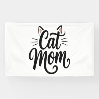 Cat Mom Whiskers and Ears Banner