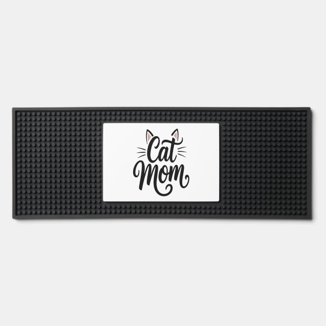 Cat Mom Whiskers and Ears Bar Mat (Front)
