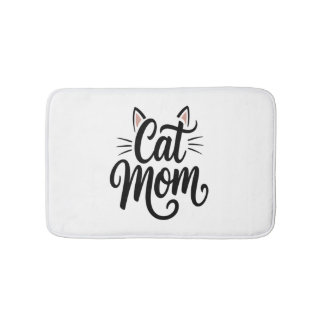 Cat Mom Whiskers and Ears Bath Mat