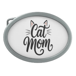 Cat Mom Whiskers and Ears Belt Buckle