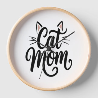 Cat Mom Whiskers and Ears Clock