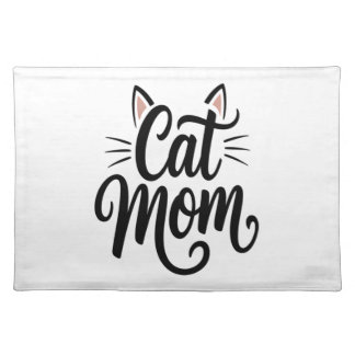 Cat Mom Whiskers and Ears Cloth Placemat