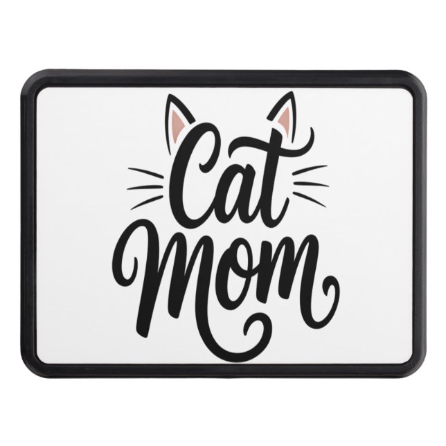 Cat Mom Whiskers and Ears Hitch Cover (Front)