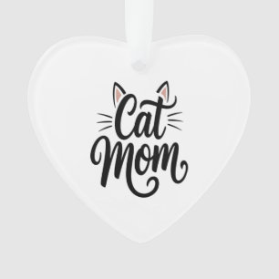 Cat Mom Whiskers and Ears Ornament