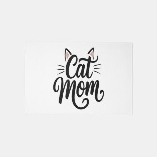 Cat Mom Whiskers and Ears Rug